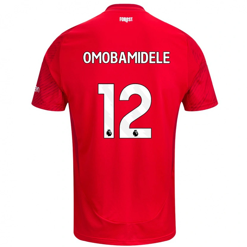 Danxen Män Andrew Omobamidele #12 Röd Vit Hemmatröja Matchtröjor 2024/25 Tröjor T-Tröja