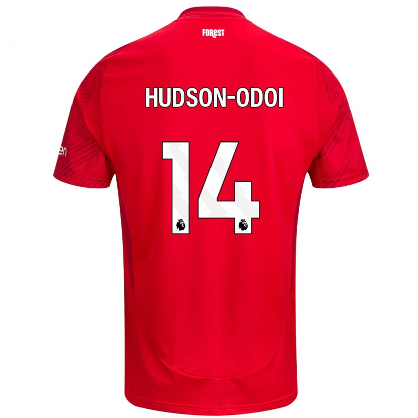Danxen Män Callum Hudson-Odoi #14 Röd Vit Hemmatröja Matchtröjor 2024/25 Tröjor T-Tröja
