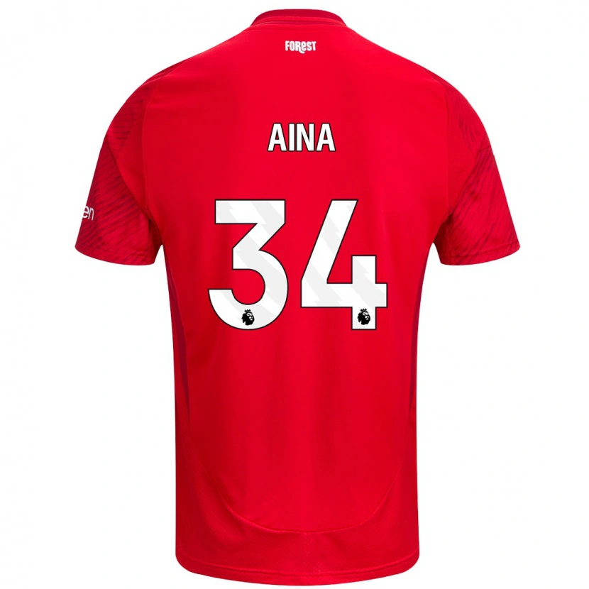 Danxen Män Ola Aina #34 Röd Vit Hemmatröja Matchtröjor 2024/25 Tröjor T-Tröja