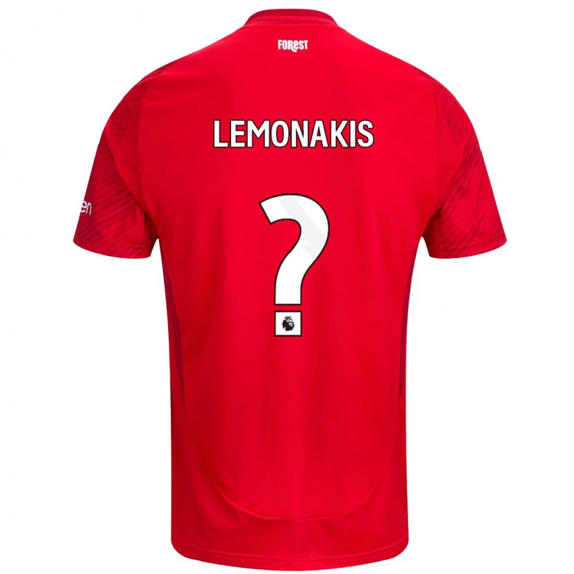 Danxen Män Georgios Lemonakis #0 Röd Vit Hemmatröja Matchtröjor 2024/25 Tröjor T-Tröja