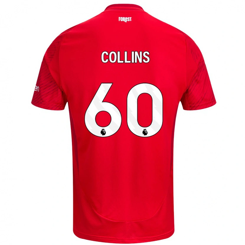Danxen Män Sam Collins #60 Röd Vit Hemmatröja Matchtröjor 2024/25 Tröjor T-Tröja