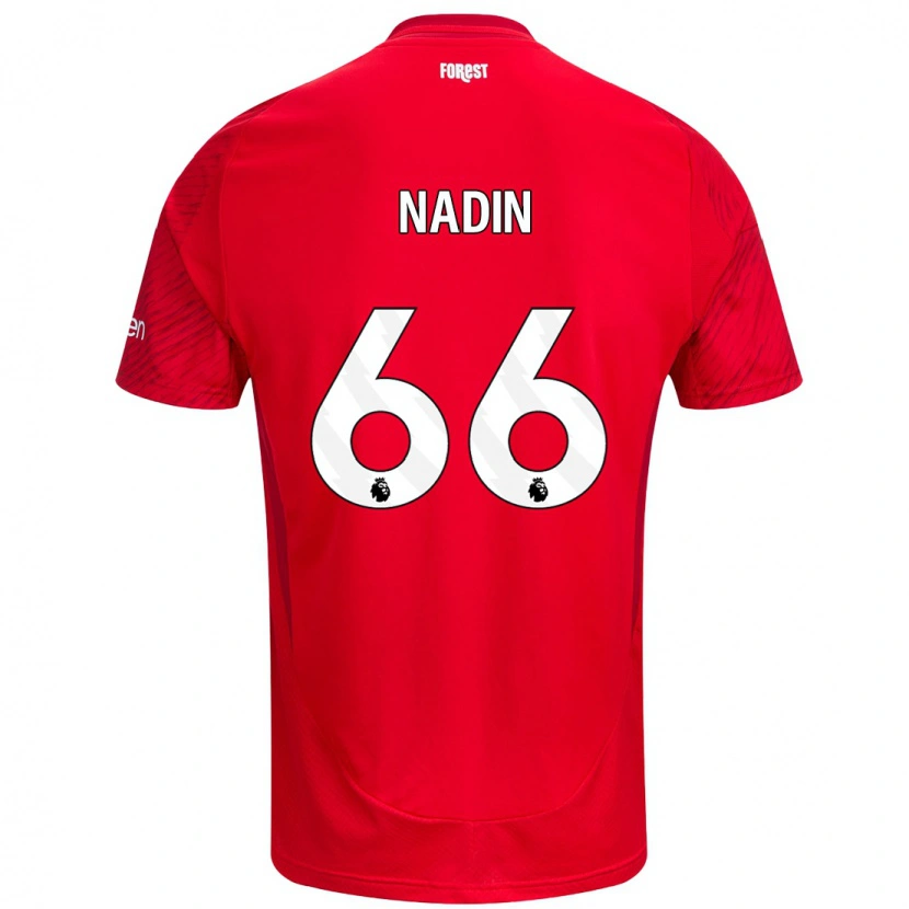 Danxen Män Jack Nadin #66 Röd Vit Hemmatröja Matchtröjor 2024/25 Tröjor T-Tröja