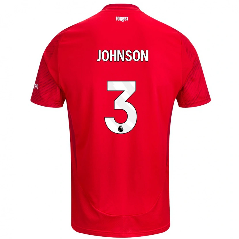 Danxen Män Nat Johnson #3 Röd Vit Hemmatröja Matchtröjor 2024/25 Tröjor T-Tröja