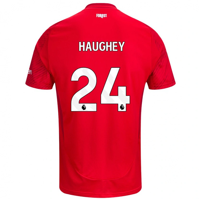 Danxen Män Ella Haughey #24 Röd Vit Hemmatröja Matchtröjor 2024/25 Tröjor T-Tröja