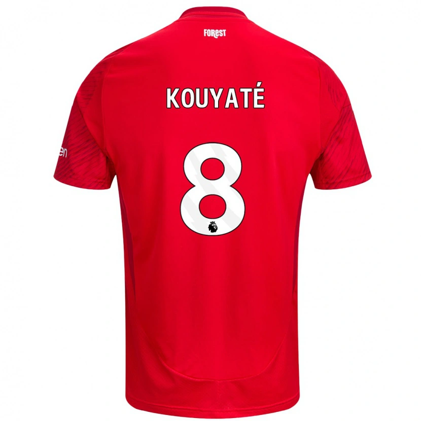 Danxen Män Cheikhou Kouyaté #8 Röd Vit Hemmatröja Matchtröjor 2024/25 Tröjor T-Tröja