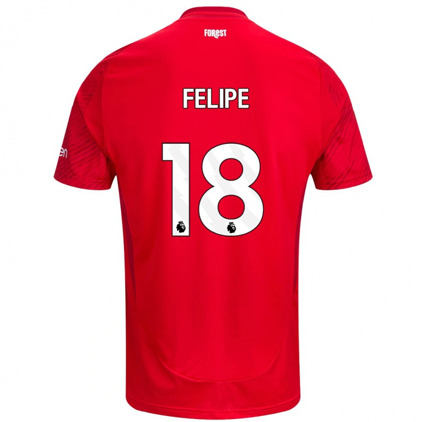 Danxen Män Felipe #18 Röd Vit Hemmatröja Matchtröjor 2024/25 Tröjor T-Tröja