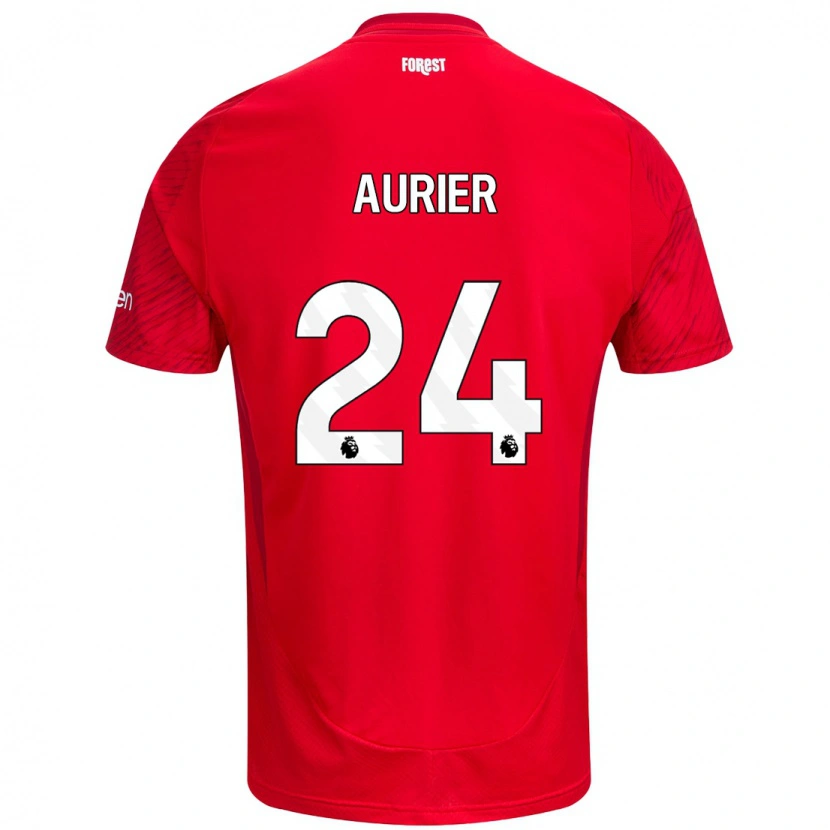 Danxen Män Serge Aurier #24 Röd Vit Hemmatröja Matchtröjor 2024/25 Tröjor T-Tröja