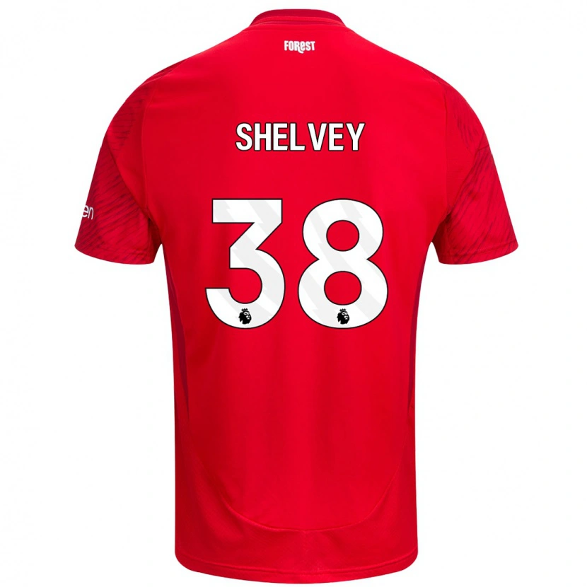 Danxen Män George Shelvey #38 Röd Vit Hemmatröja Matchtröjor 2024/25 Tröjor T-Tröja