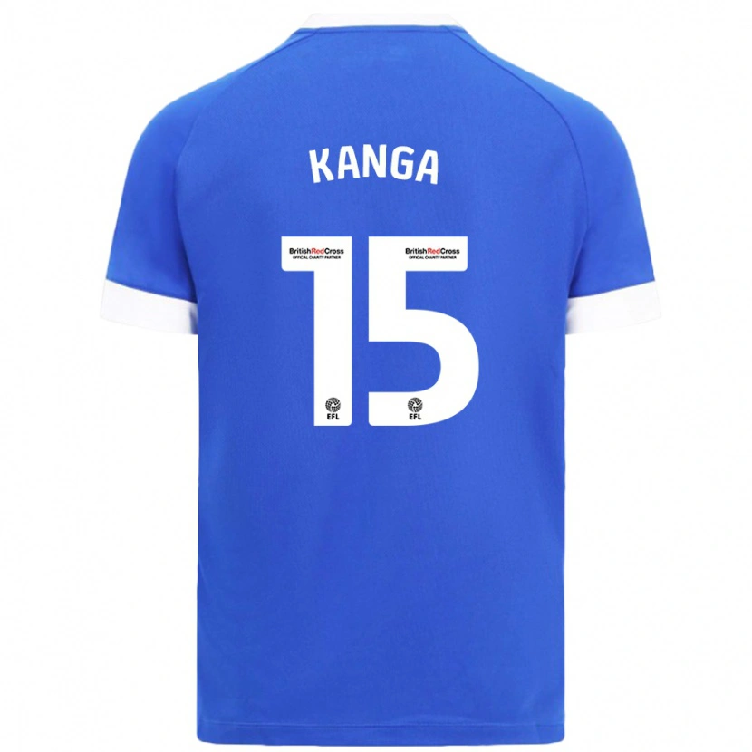 Danxen Män Wilfried Kanga #15 Himmelsblå Hemmatröja Matchtröjor 2024/25 Tröjor T-Tröja