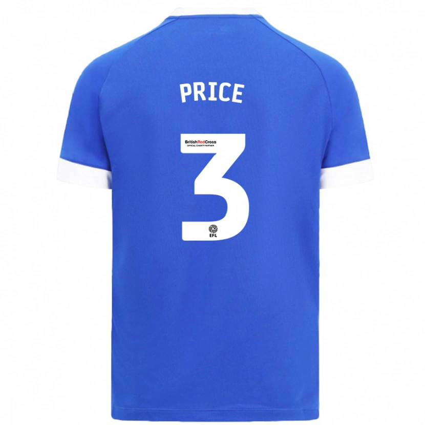 Danxen Män Ffion Price #3 Himmelsblå Hemmatröja Matchtröjor 2024/25 Tröjor T-Tröja