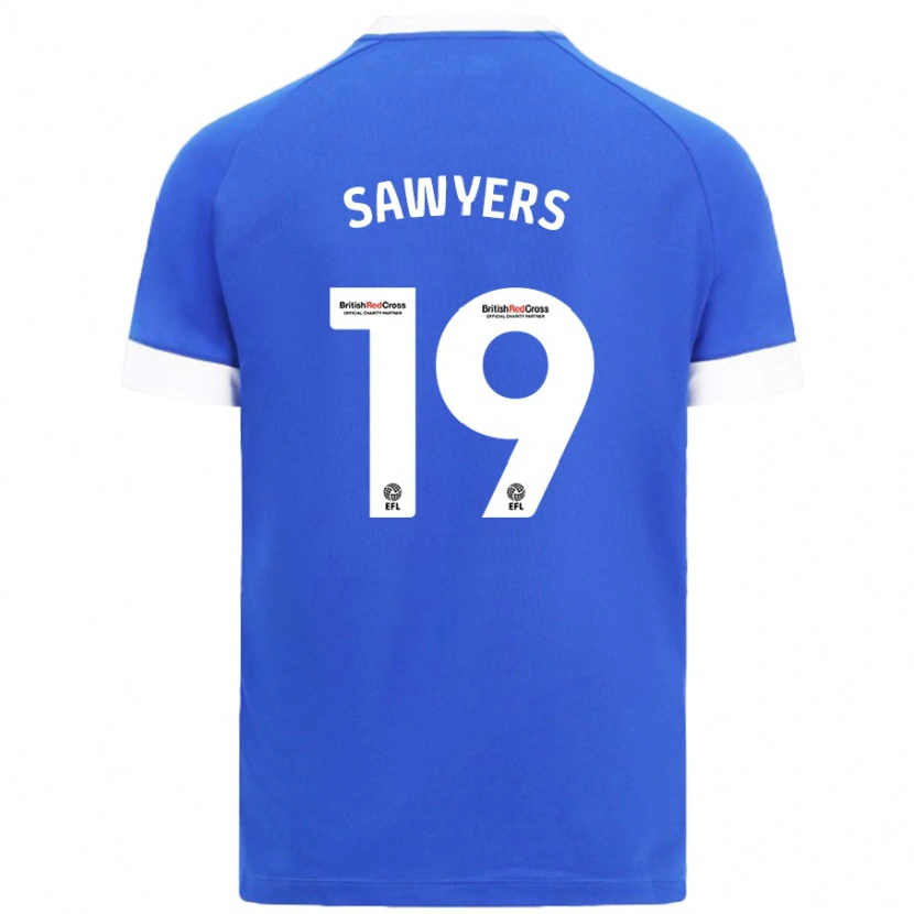 Danxen Män Romaine Sawyers #19 Himmelsblå Hemmatröja Matchtröjor 2024/25 Tröjor T-Tröja