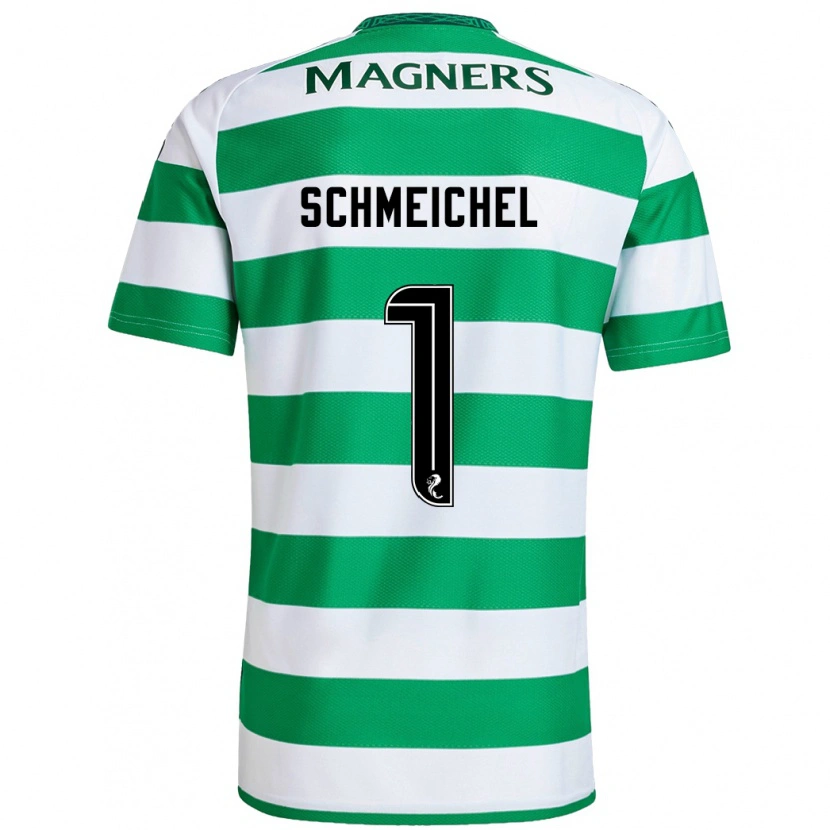 Danxen Män Kasper Schmeichel #1 Grön Vit Hemmatröja Matchtröjor 2024/25 Tröjor T-Tröja