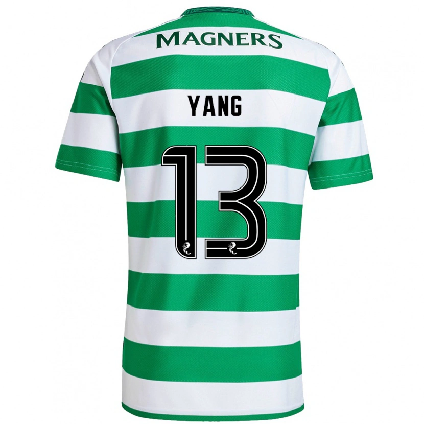 Danxen Män Hyun-Jun Yang #13 Grön Vit Hemmatröja Matchtröjor 2024/25 Tröjor T-Tröja