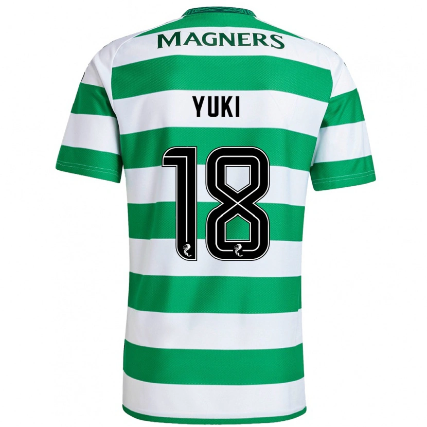 Danxen Män Yuki Kobayashi #18 Grön Vit Hemmatröja Matchtröjor 2024/25 Tröjor T-Tröja