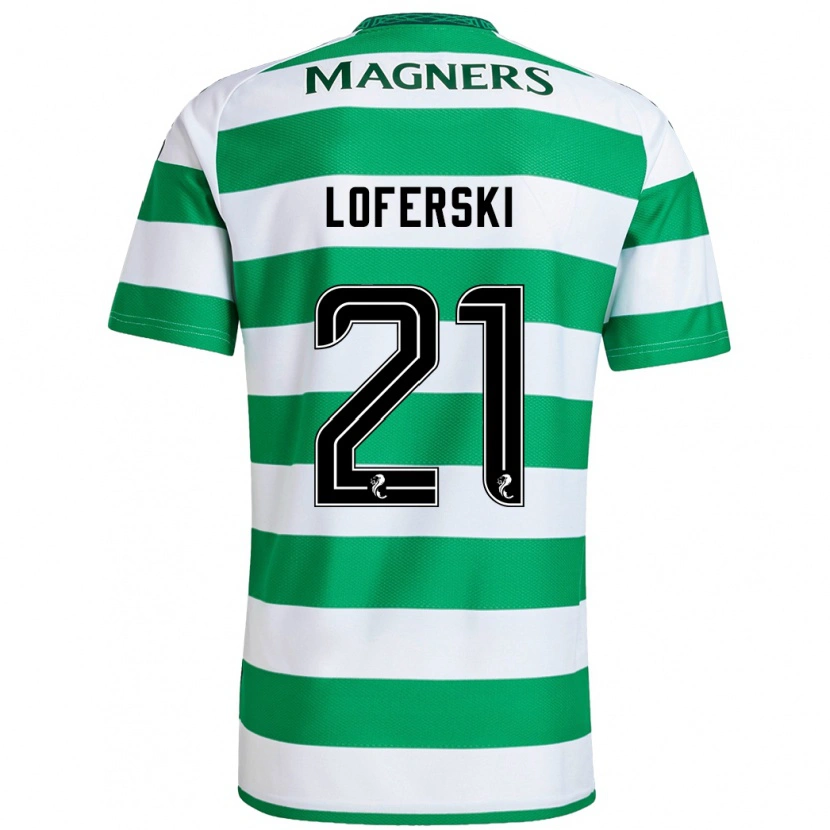 Danxen Män Kit Loferski #21 Grön Vit Hemmatröja Matchtröjor 2024/25 Tröjor T-Tröja