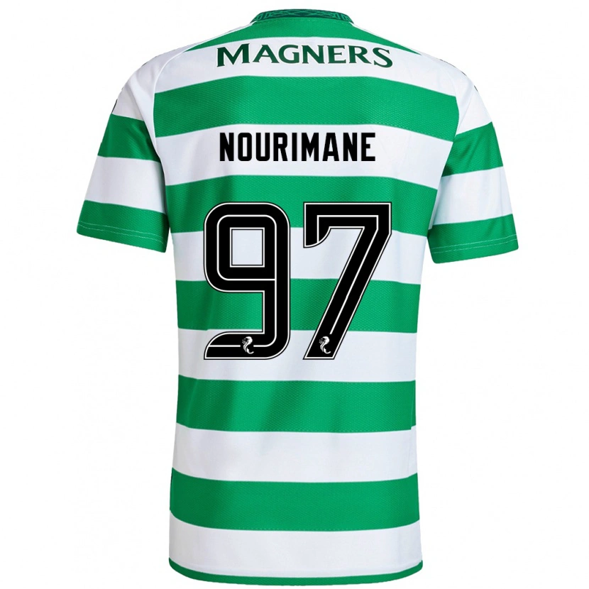 Danxen Män Addi Nourimane #97 Grön Vit Hemmatröja Matchtröjor 2024/25 Tröjor T-Tröja