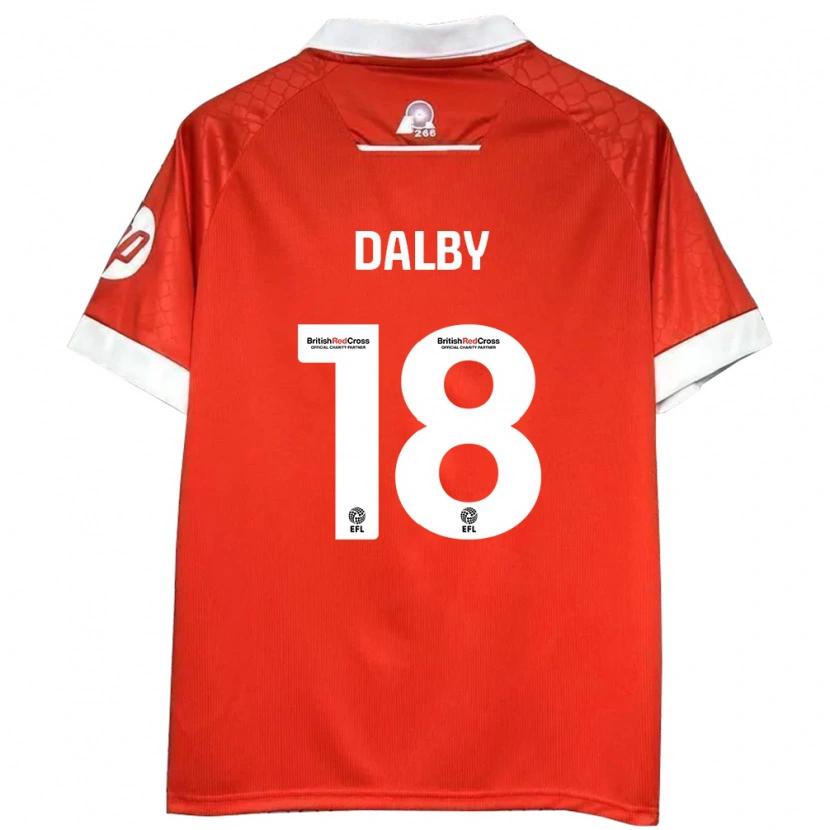 Danxen Män Sam Dalby #18 Röd Vit Hemmatröja Matchtröjor 2024/25 Tröjor T-Tröja