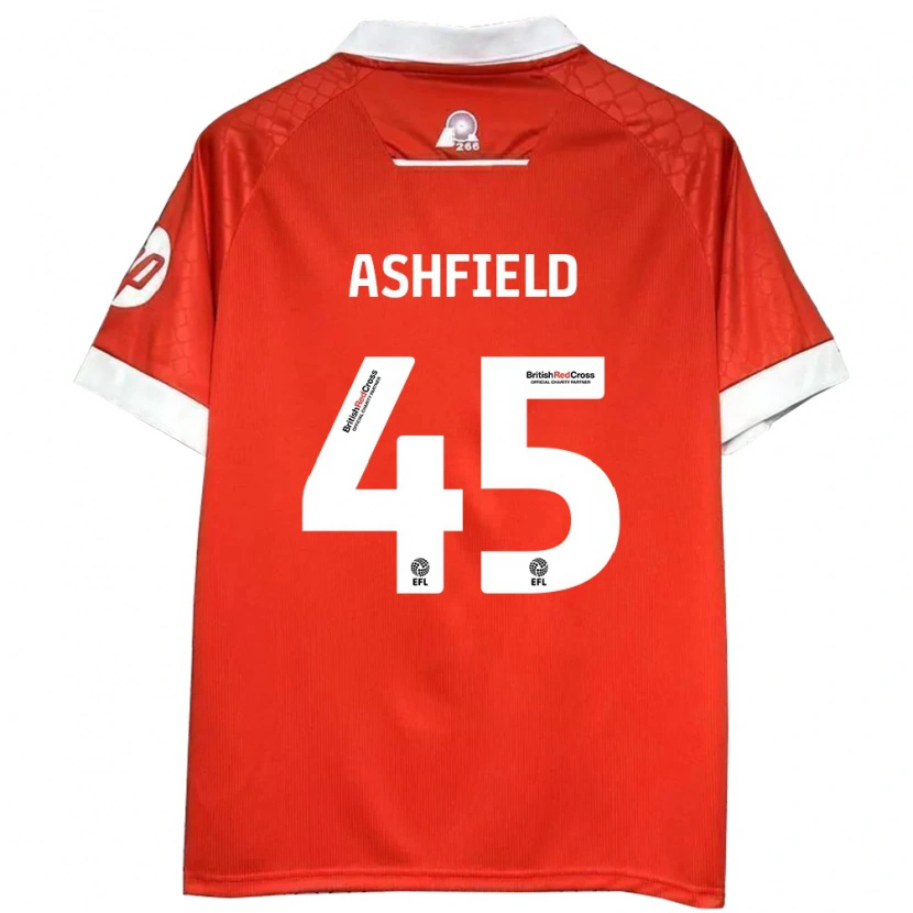 Danxen Män Harry Ashfield #45 Röd Vit Hemmatröja Matchtröjor 2024/25 Tröjor T-Tröja