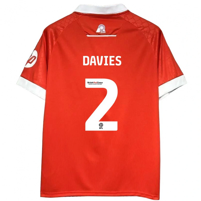 Danxen Män Phoebe Davies #2 Röd Vit Hemmatröja Matchtröjor 2024/25 Tröjor T-Tröja