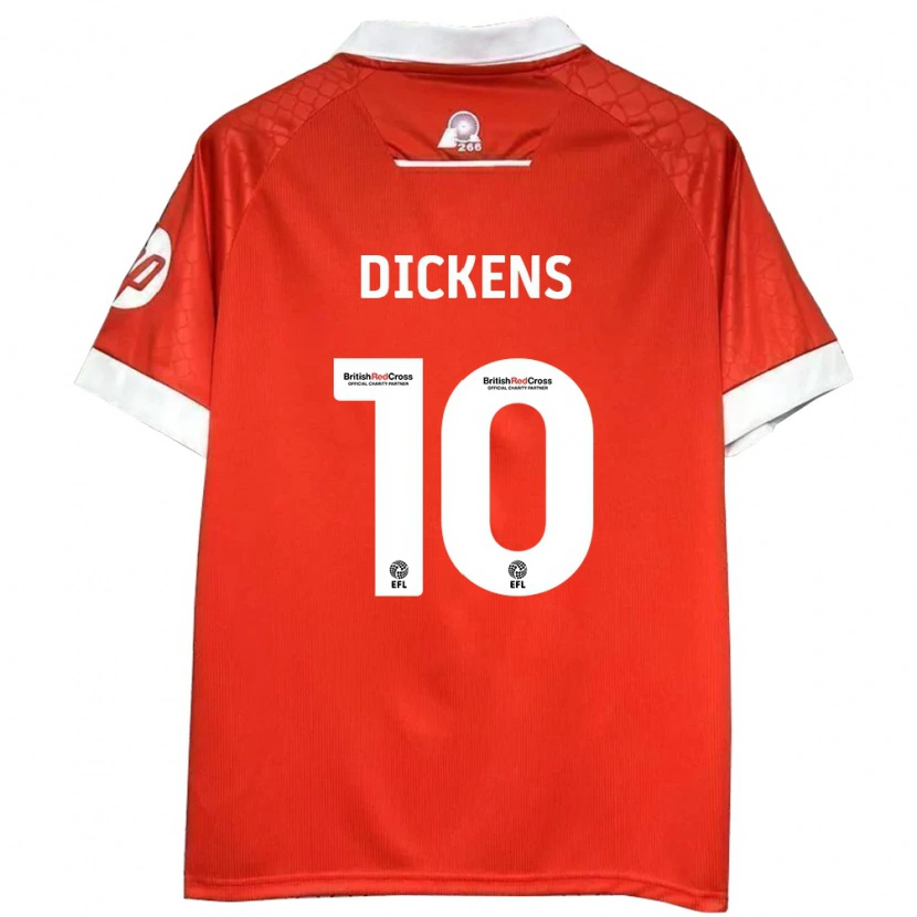 Danxen Män Tj Dickens #10 Röd Vit Hemmatröja Matchtröjor 2024/25 Tröjor T-Tröja