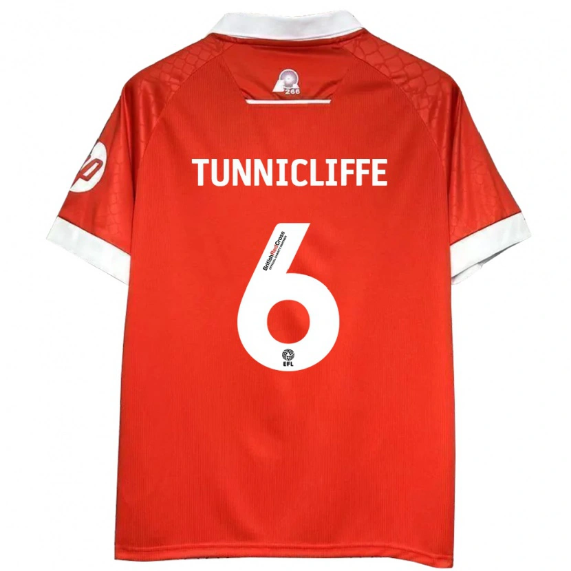 Danxen Män Jordan Tunnicliffe #6 Röd Vit Hemmatröja Matchtröjor 2024/25 Tröjor T-Tröja