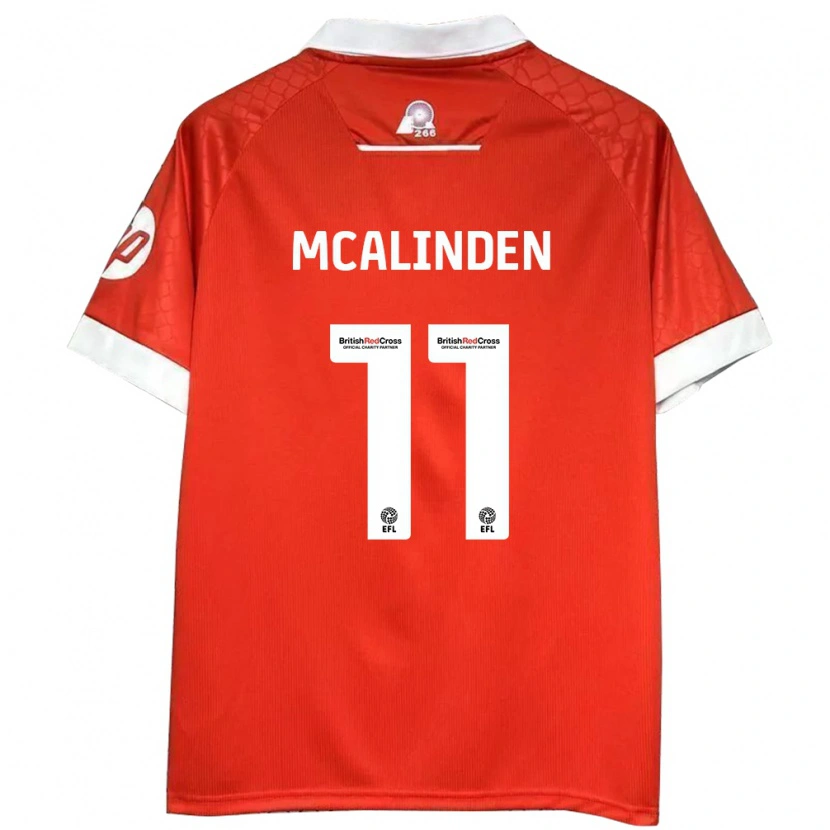 Danxen Män Liam Mcalinden #11 Röd Vit Hemmatröja Matchtröjor 2024/25 Tröjor T-Tröja