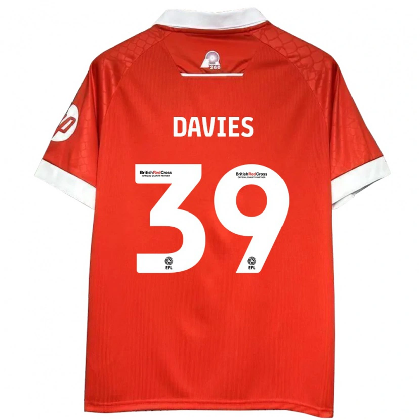 Danxen Män Daniel Davies #39 Röd Vit Hemmatröja Matchtröjor 2024/25 Tröjor T-Tröja