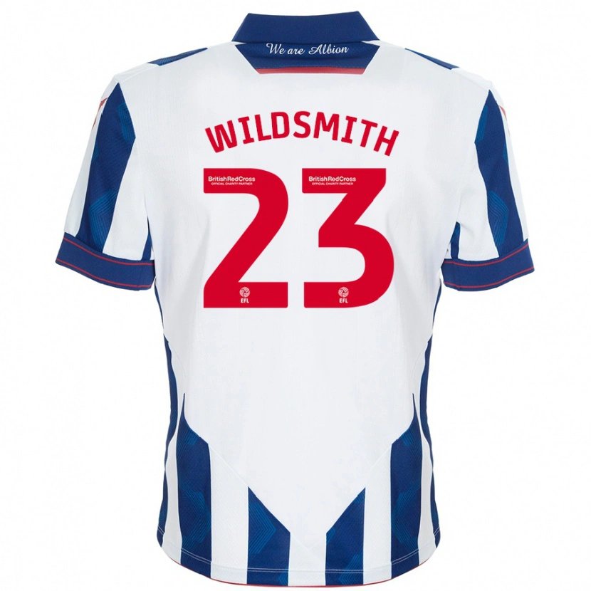 Danxen Män Joe Wildsmith #23 Vit Mörkblå Hemmatröja Matchtröjor 2024/25 Tröjor T-Tröja