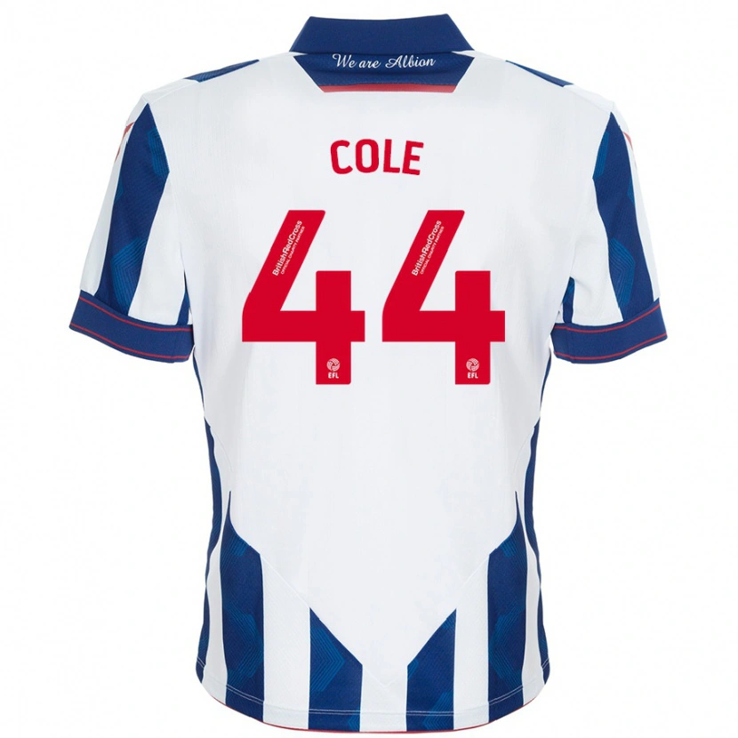 Danxen Män Devante Cole #44 Vit Mörkblå Hemmatröja Matchtröjor 2024/25 Tröjor T-Tröja