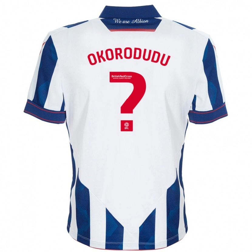 Danxen Män Adam Okorodudu #0 Vit Mörkblå Hemmatröja Matchtröjor 2024/25 Tröjor T-Tröja