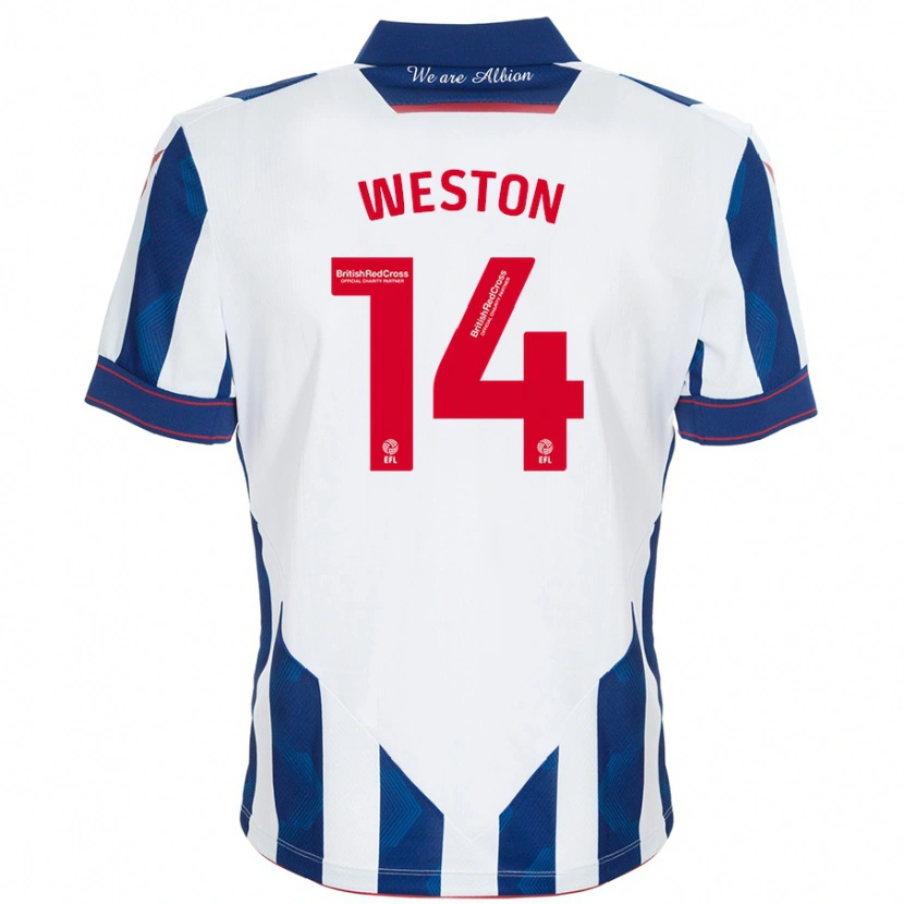 Danxen Män Steph Weston #14 Vit Mörkblå Hemmatröja Matchtröjor 2024/25 Tröjor T-Tröja