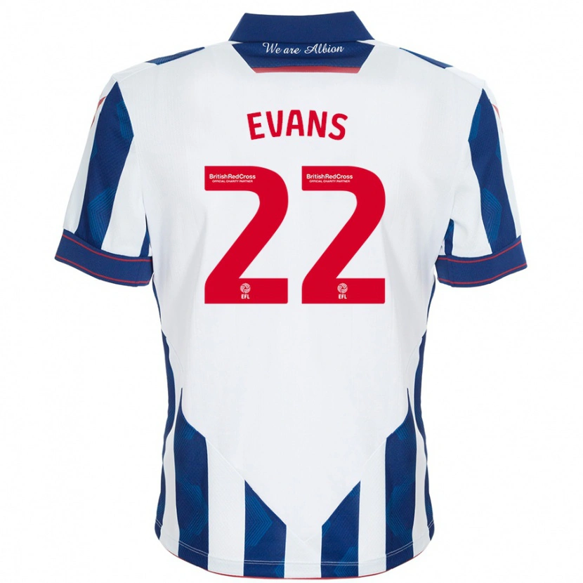 Danxen Män Kate Evans #22 Vit Mörkblå Hemmatröja Matchtröjor 2024/25 Tröjor T-Tröja