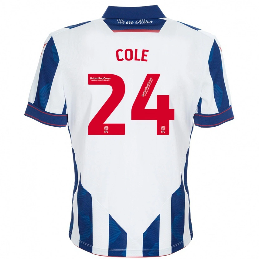 Danxen Män Delphi Cole #24 Vit Mörkblå Hemmatröja Matchtröjor 2024/25 Tröjor T-Tröja