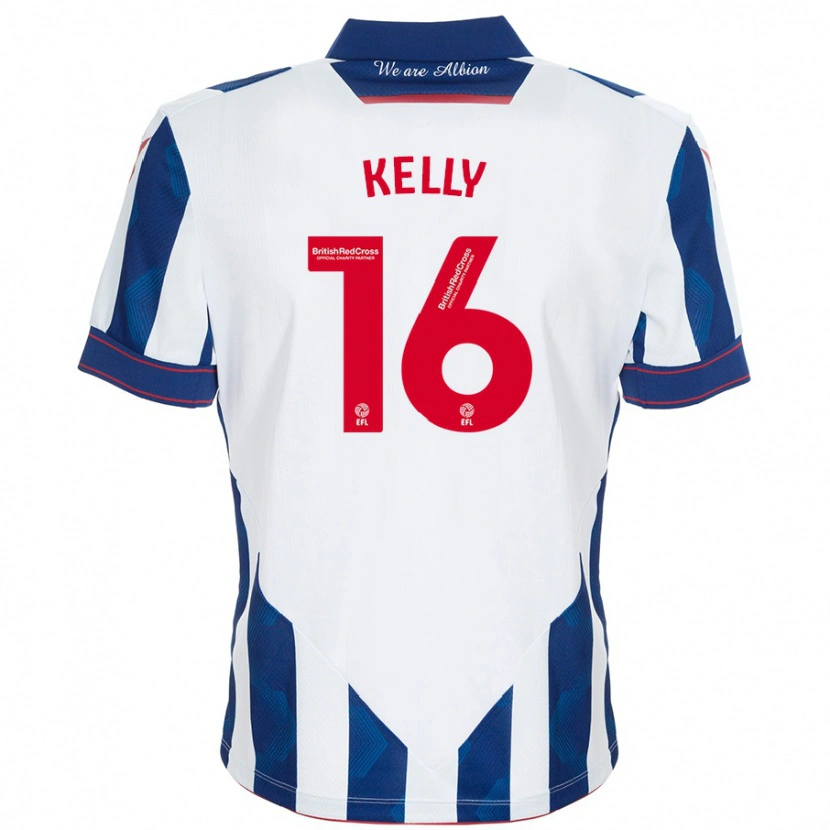 Danxen Män Martin Kelly #16 Vit Mörkblå Hemmatröja Matchtröjor 2024/25 Tröjor T-Tröja