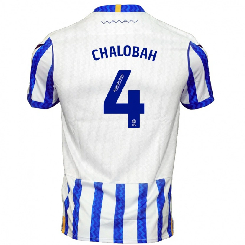Danxen Män Nathaniel Chalobah #4 Blå Vit Hemmatröja Matchtröjor 2024/25 Tröjor T-Tröja