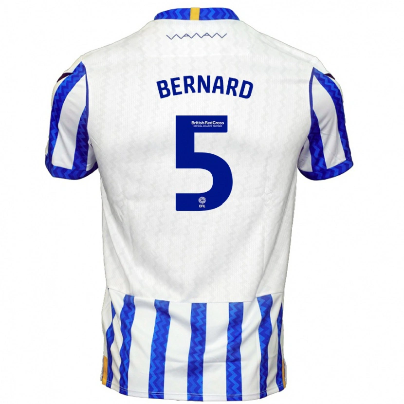 Danxen Män Di'shon Bernard #5 Blå Vit Hemmatröja Matchtröjor 2024/25 Tröjor T-Tröja