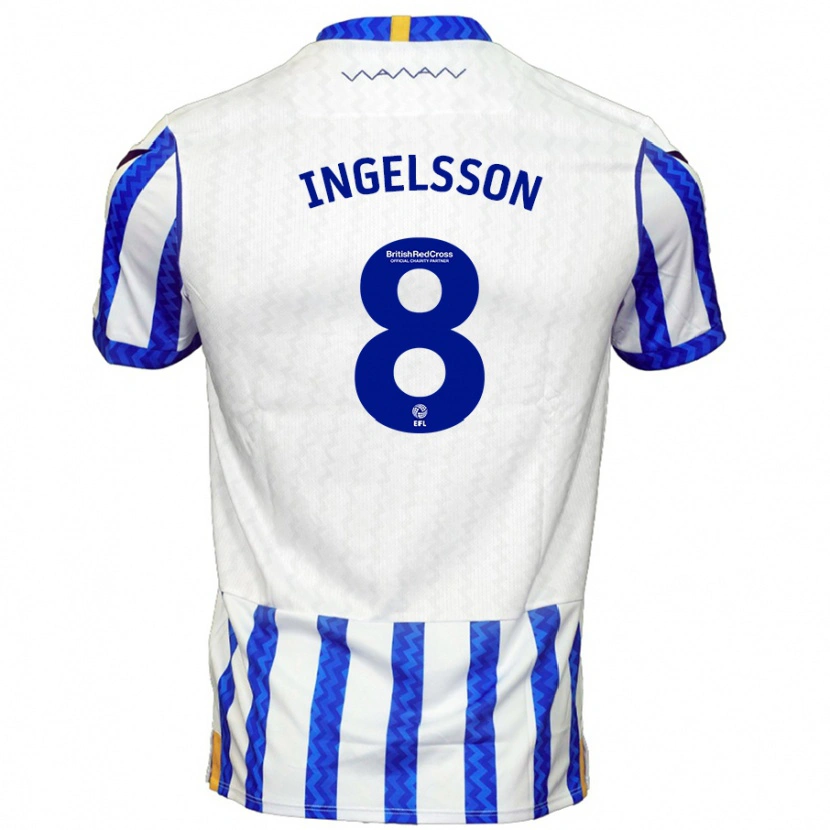 Danxen Män Svante Ingelsson #8 Blå Vit Hemmatröja Matchtröjor 2024/25 Tröjor T-Tröja