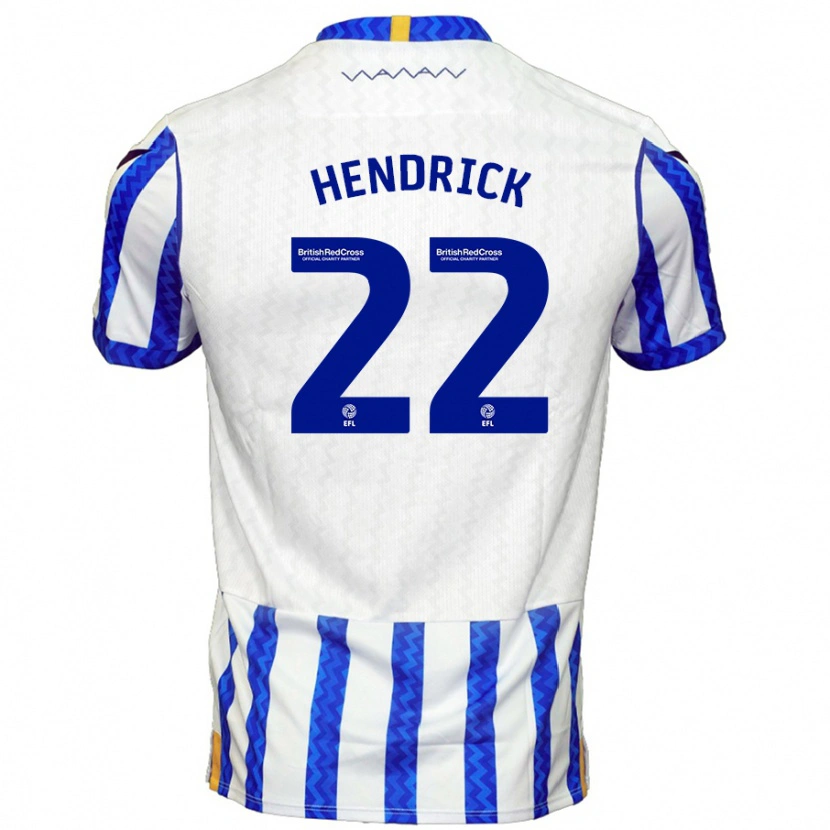 Danxen Män Jeff Hendrick #22 Blå Vit Hemmatröja Matchtröjor 2024/25 Tröjor T-Tröja