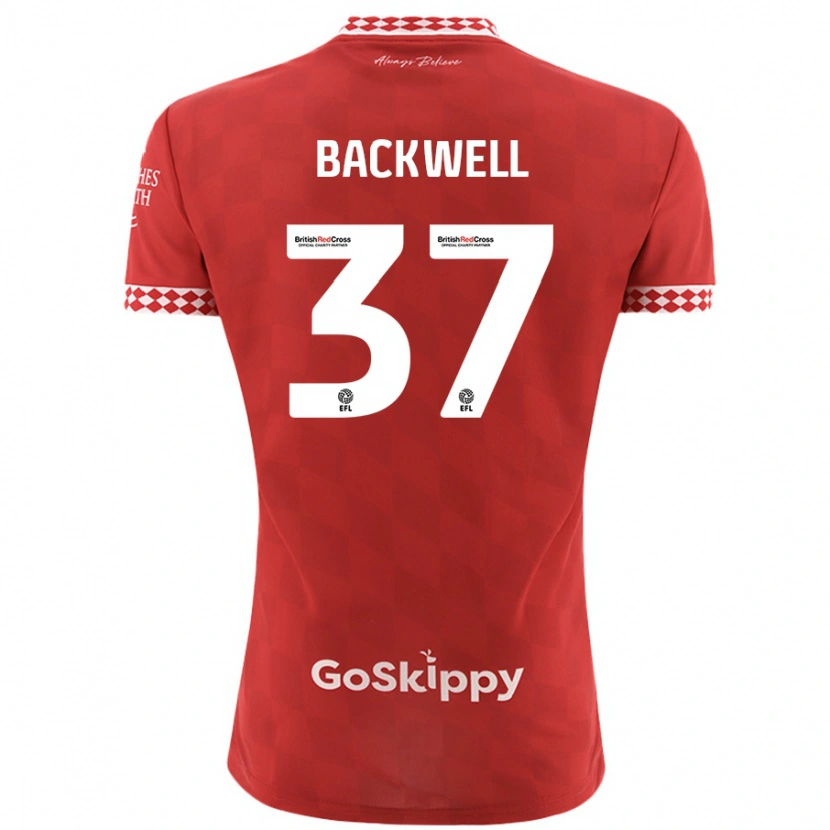 Danxen Män Tommy Backwell #37 Röd Hemmatröja Matchtröjor 2024/25 Tröjor T-Tröja