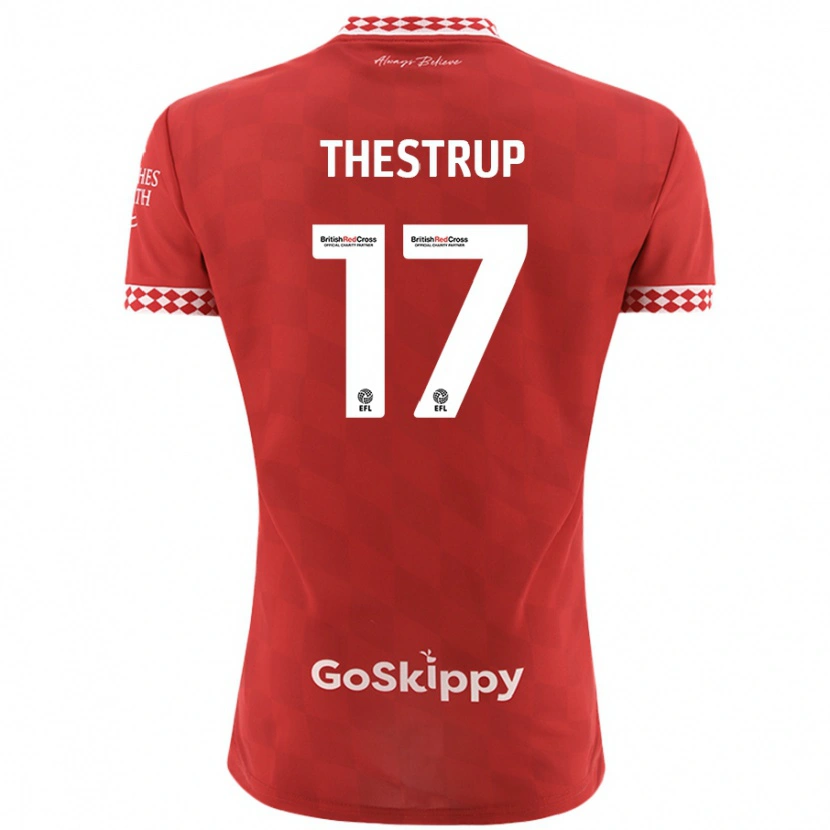 Danxen Män Amalie Thestrup #17 Röd Hemmatröja Matchtröjor 2024/25 Tröjor T-Tröja