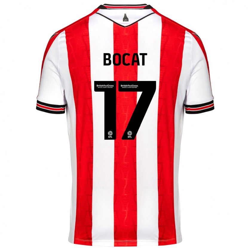 Danxen Män Eric-Junior Bocat #17 Röd Vit Hemmatröja Matchtröjor 2024/25 Tröjor T-Tröja