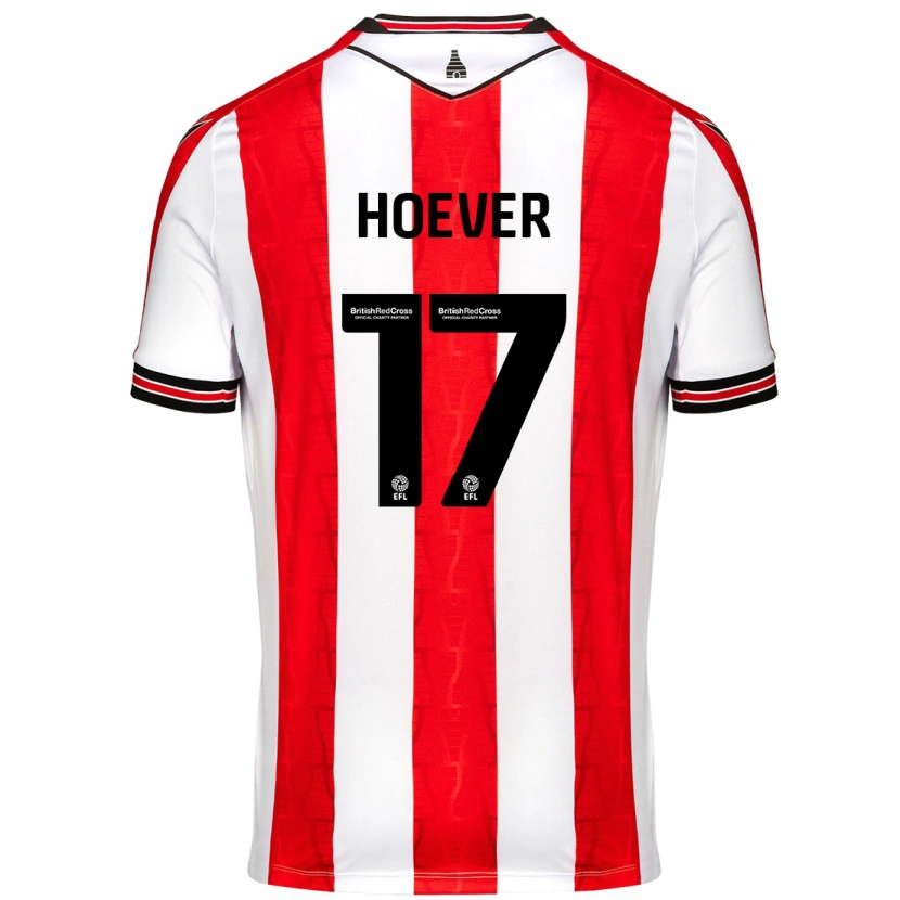 Danxen Män Ki-Jana Hoever #17 Röd Vit Hemmatröja Matchtröjor 2024/25 Tröjor T-Tröja