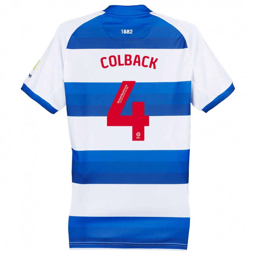Danxen Män Jack Colback #4 Vit Blå Hemmatröja Matchtröjor 2024/25 Tröjor T-Tröja