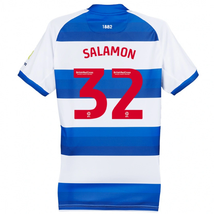 Danxen Män Matteo Salamon #32 Vit Blå Hemmatröja Matchtröjor 2024/25 Tröjor T-Tröja