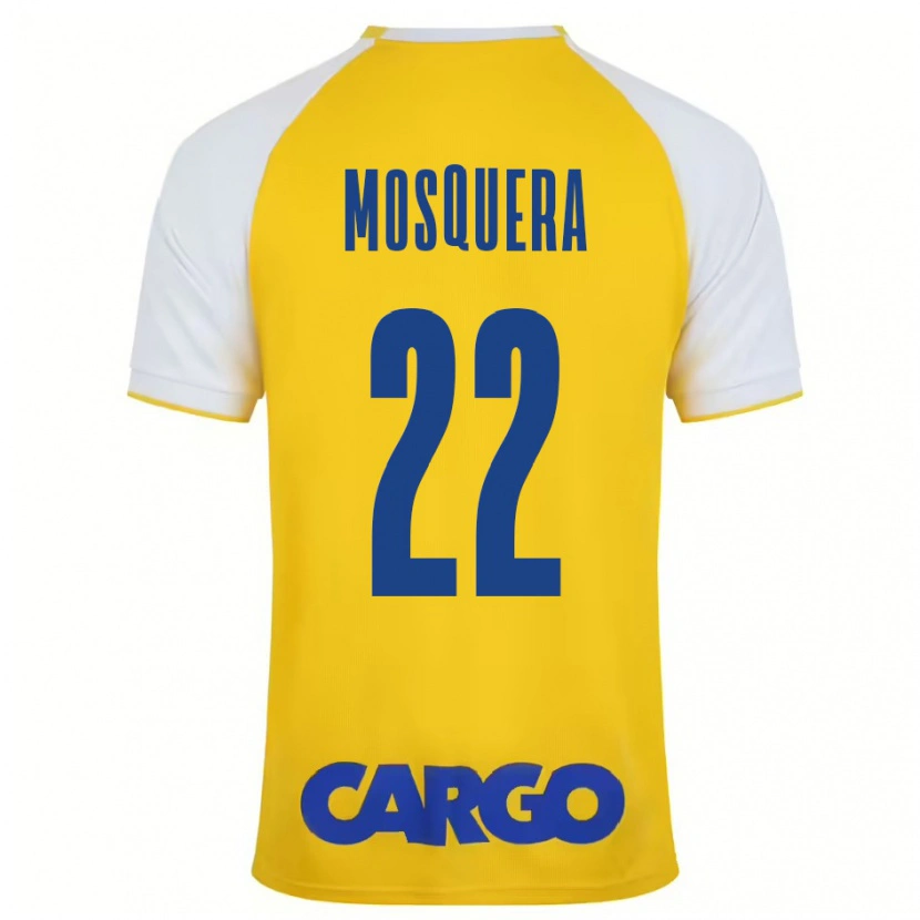 Danxen Män Orlando Mosquera #22 Gul Vit Hemmatröja Matchtröjor 2024/25 Tröjor T-Tröja