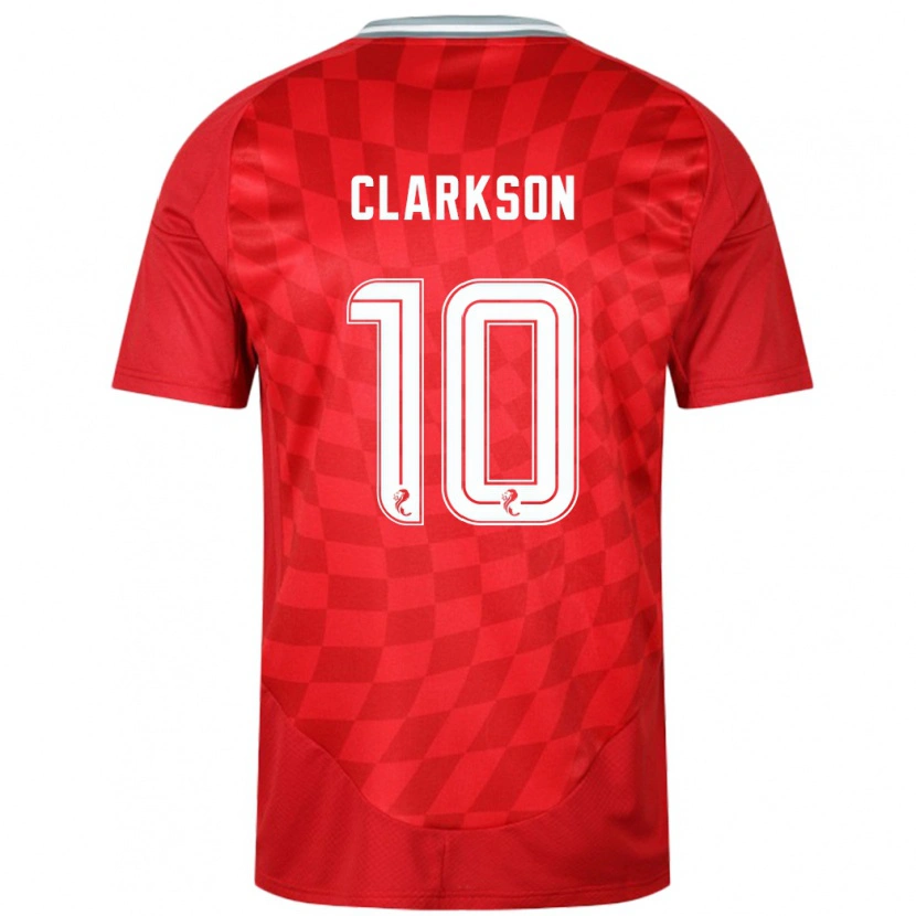 Danxen Män Leighton Clarkson #10 Röd Hemmatröja Matchtröjor 2024/25 Tröjor T-Tröja