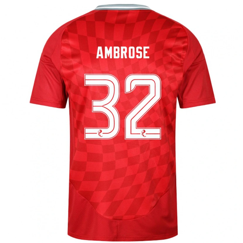 Danxen Män Peter Ambrose #32 Röd Hemmatröja Matchtröjor 2024/25 Tröjor T-Tröja