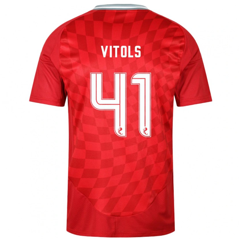 Danxen Män Rodrigo Vitols #41 Röd Hemmatröja Matchtröjor 2024/25 Tröjor T-Tröja