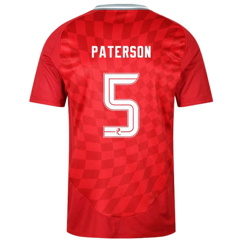 Danxen Män Donna Paterson #5 Röd Hemmatröja Matchtröjor 2024/25 Tröjor T-Tröja
