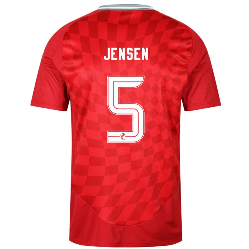Danxen Män Richard Jensen #5 Röd Hemmatröja Matchtröjor 2024/25 Tröjor T-Tröja